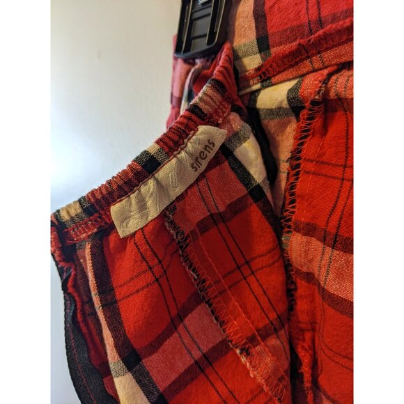 Vintage Y2K Tartan Plaid Strapless Top Picnic Cute Sirens Preppy Red Black Sz S - Picture 7 of 7